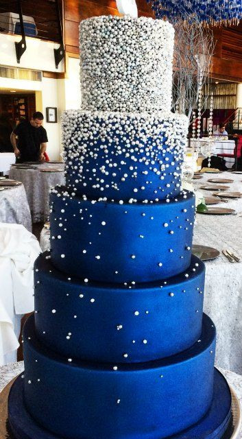 Royal Blue And Silver Wedding Cakes
 Wedding Cakes in 2019 Cakes & Toppers