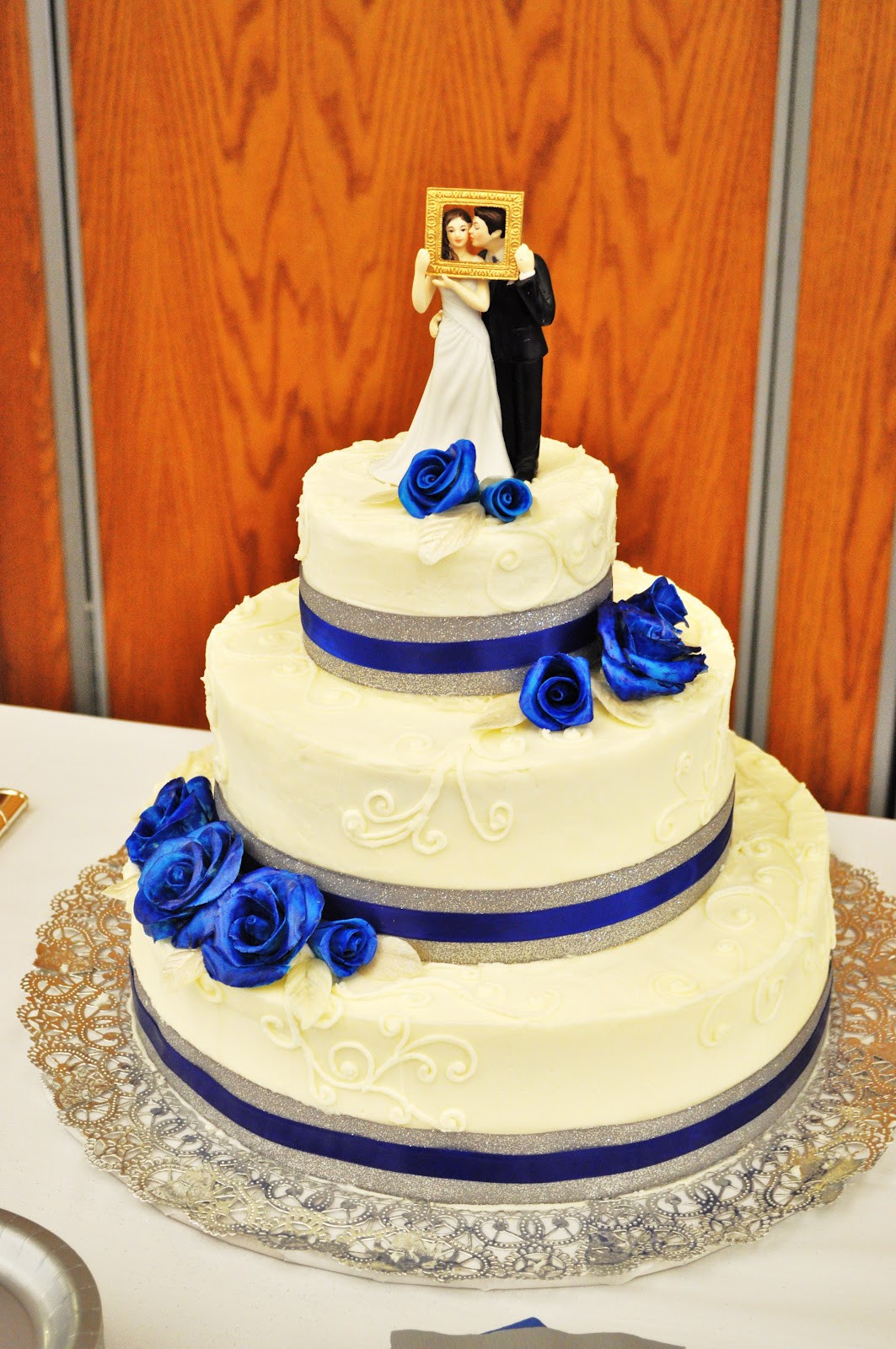 Royal Blue And Silver Wedding Cakes
 CakeJoy Royal Blue and Silver Wedding
