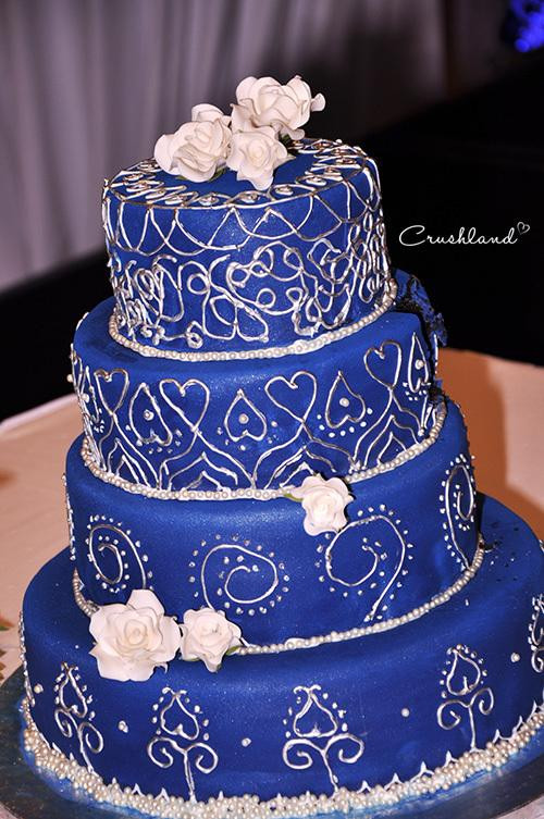 Royal Blue And Silver Wedding Cakes
 The Royal Blue & Silver Wedding Cake Paperblog