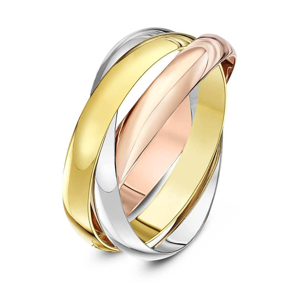Russian Wedding Band
 9kt Three Colour Gold 3mm Russian Wedding Ring