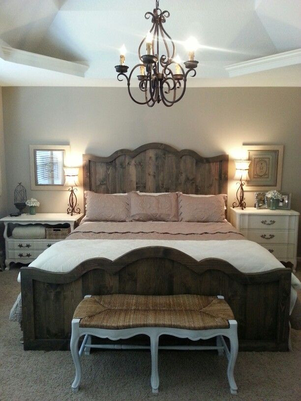 Rustic Farmhouse Bedroom
 Love my new French farmhouse chic bed and bedroom Rustic
