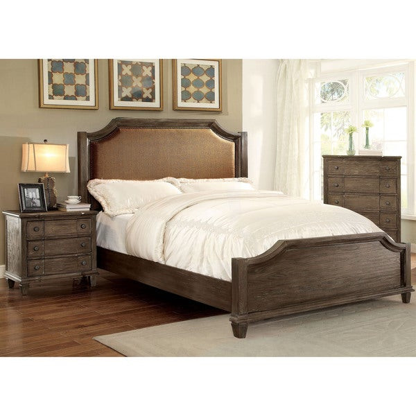 Rustic Grey Bedroom Set
 Furniture of America Gryphen Rustic 3 piece Wire brushed