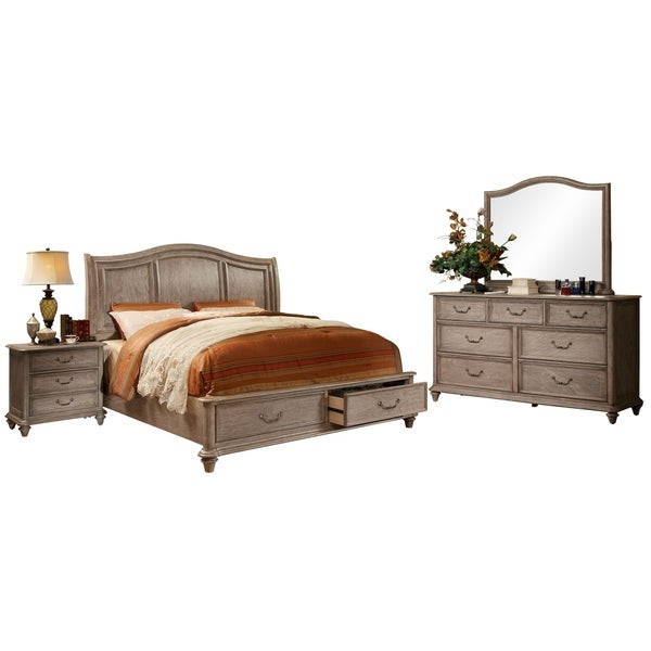 Rustic Grey Bedroom Set
 Shop Furniture of America Wury Rustic Grey Solid Wood 4