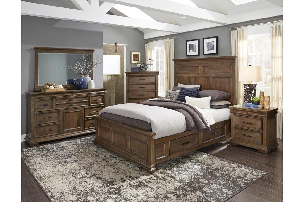 Rustic Grey Bedroom Set
 Rustic master bedroom set with weathered grey finish