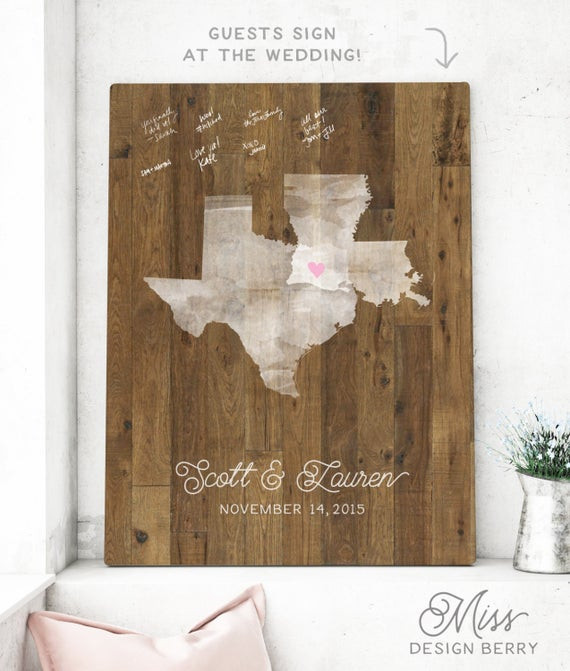 Rustic Guest Book For Wedding
 Rustic Wedding Guest Book Alternative with Wood Two State