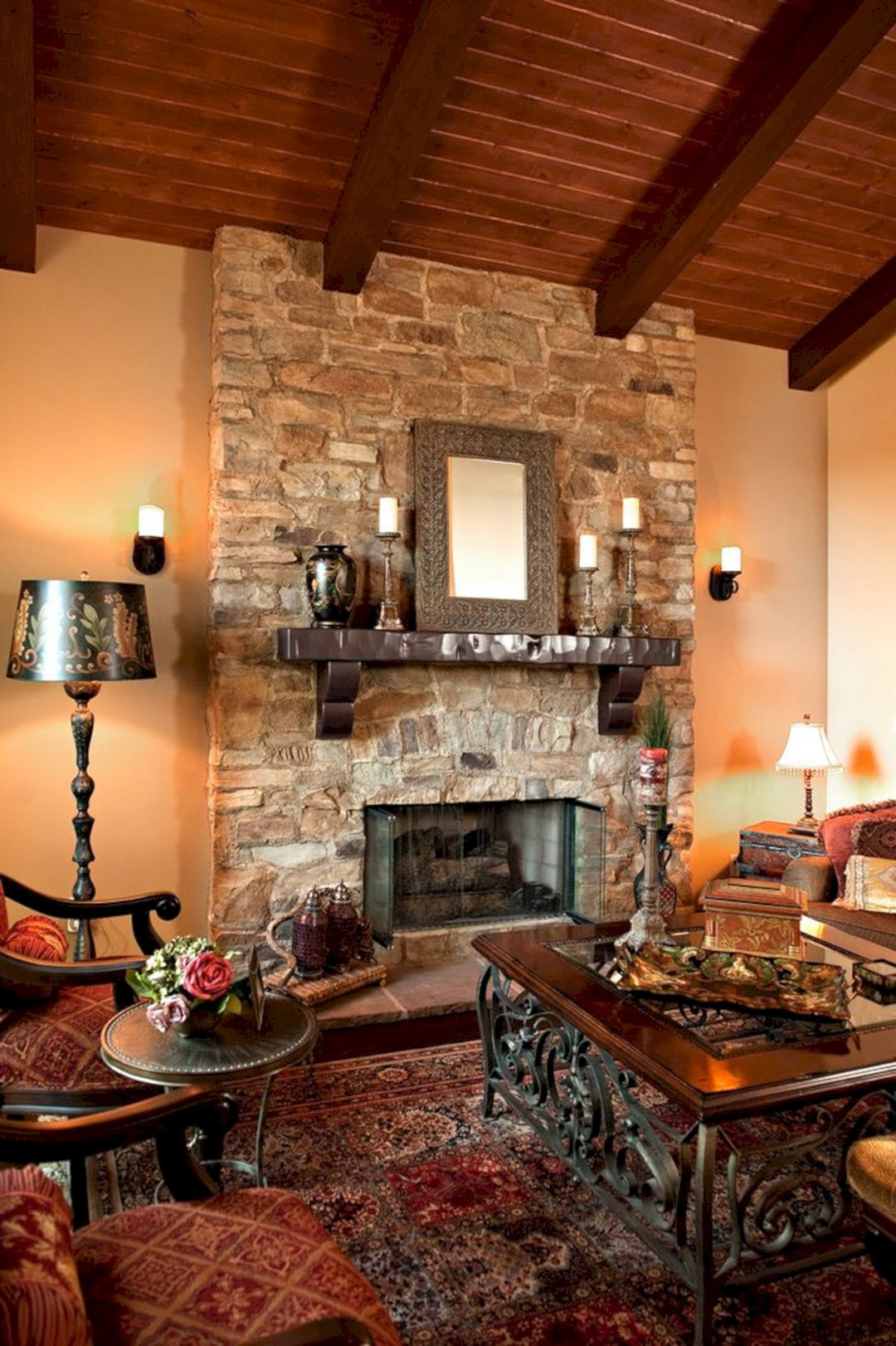Rustic Living Rooms With Fireplace
 Rustic Living Room With Stone Fireplace Rustic Living