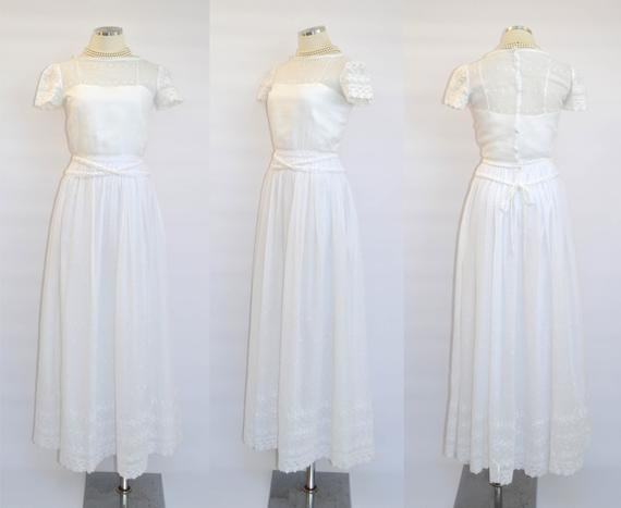 Saks Fifth Avenue Wedding Gowns
 60s 70s Saks Fifth Avenue wedding dress white eyelet