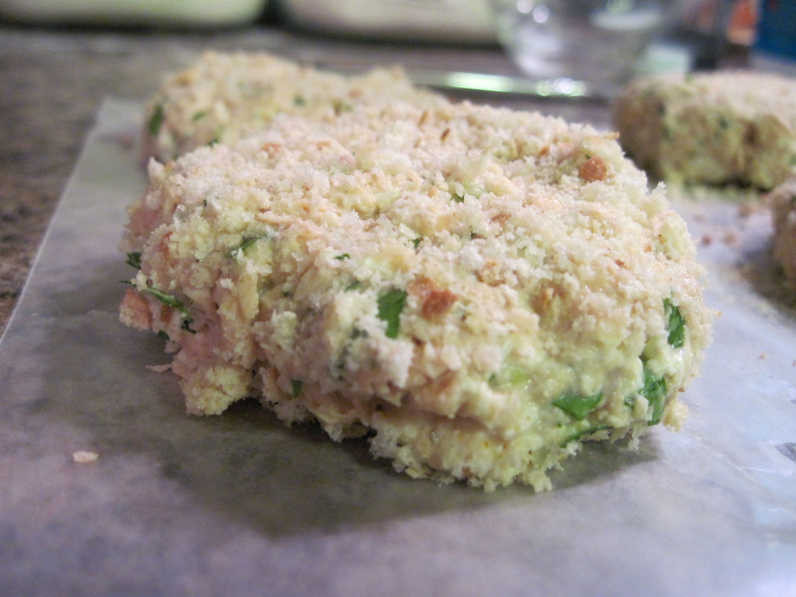 Salmon Patties With Bread Crumbs
 eat more fish