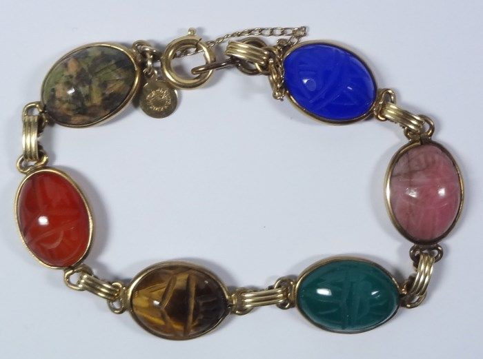 Scarab Bracelet Vintage
 Vintage Signed "Candida" Scarab bracelet Gold Filled