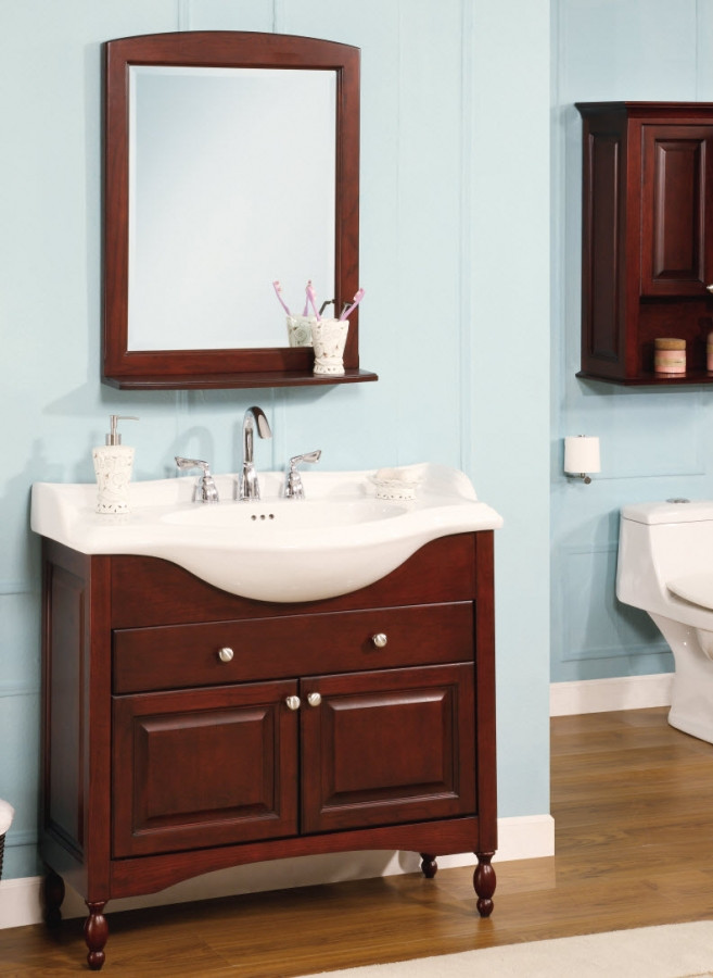 Shallow Bathroom Cabinet
 38 Inch Single Sink Narrow Depth Furniture Bathroom Vanity