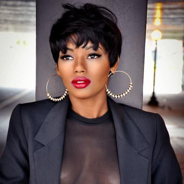 Short Black Hairstyle Wigs
 Unprocessed Virgin Human Hair Short Wigs For Black