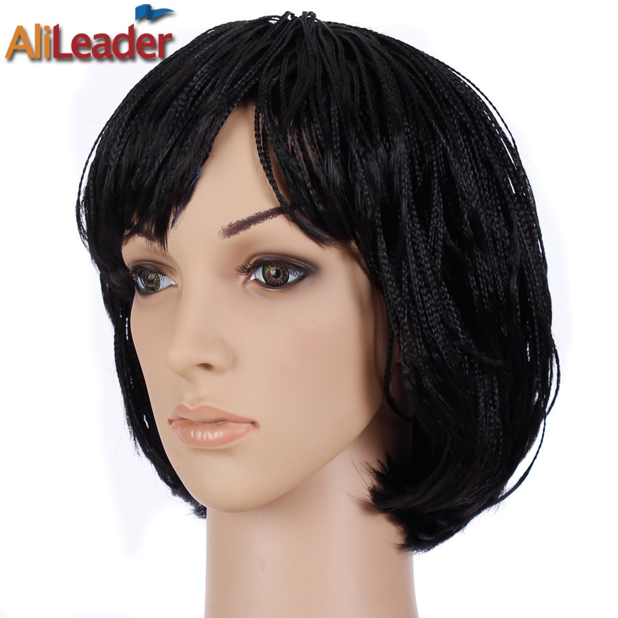 Short Black Hairstyle Wigs
 Aliexpress Buy AliLeader Natural Black Micro Braid