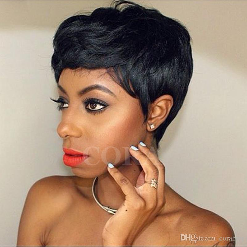 Short Black Hairstyle Wigs
 Short Wigs For African American Women Rihanna Short Pixie