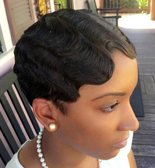 Short Black Hairstyle With Finger Waves
 Top 40 Hottest Very Short Hairstyles for Women