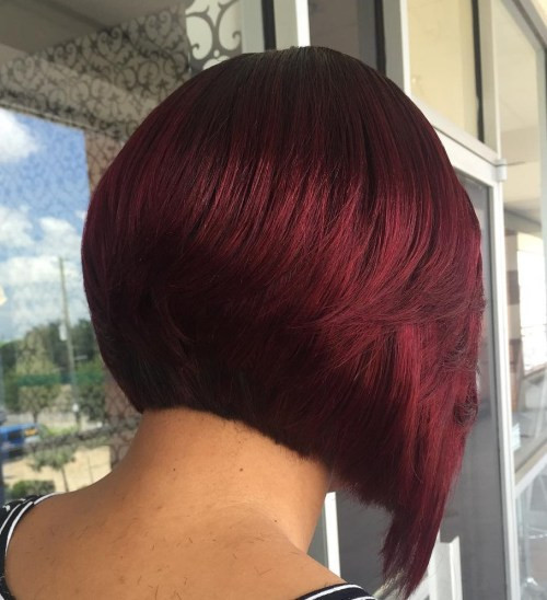 Short Burgundy Hairstyles
 The Full Stack 30 Hottest Stacked Haircuts