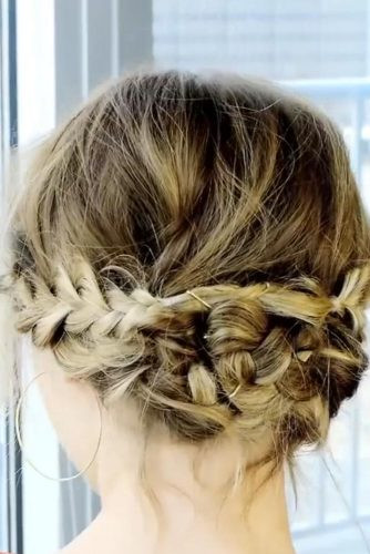 Short Hairstyles Updos
 Braided Updo with a Messy Touch for Short Hair