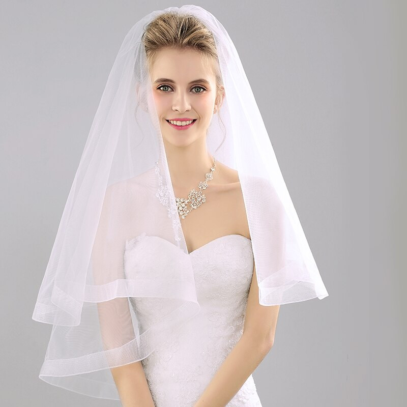 Short Wedding Veil
 Two layer Bridal Veil Short 2016 Wedding Veil for Bride