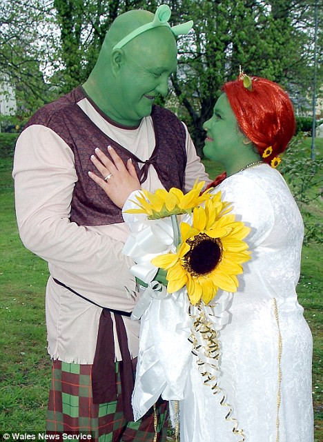 Shrek Themed Wedding
 Fairytale wedding as movie fans tie the knot dressed as