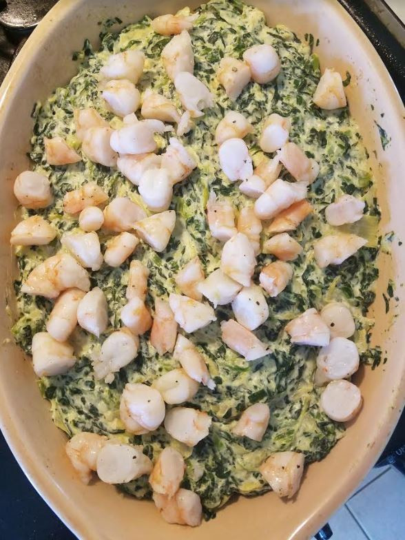 Shrimp And Spinach Dip
 Spinach and Artichoke dip with Shrimp