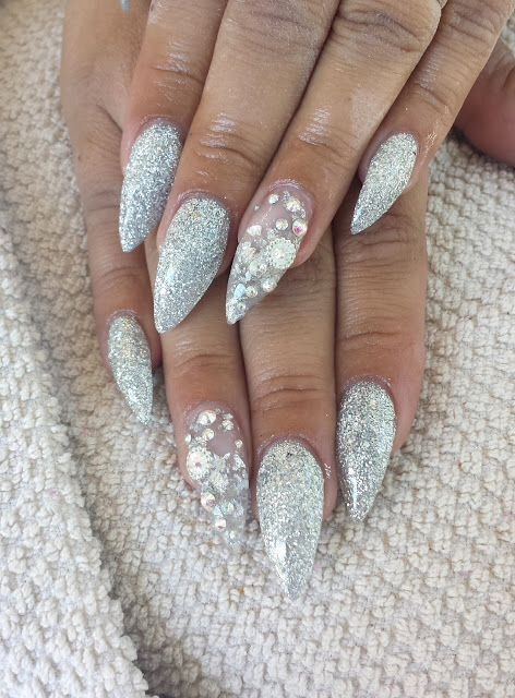 Silver Glitter Nail Designs
 3716 best images about For My Nail Obsession on Pinterest