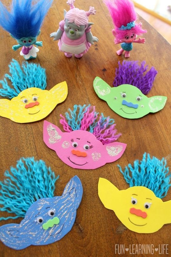 Simple Crafts For Preschoolers
 Pin on trolls party