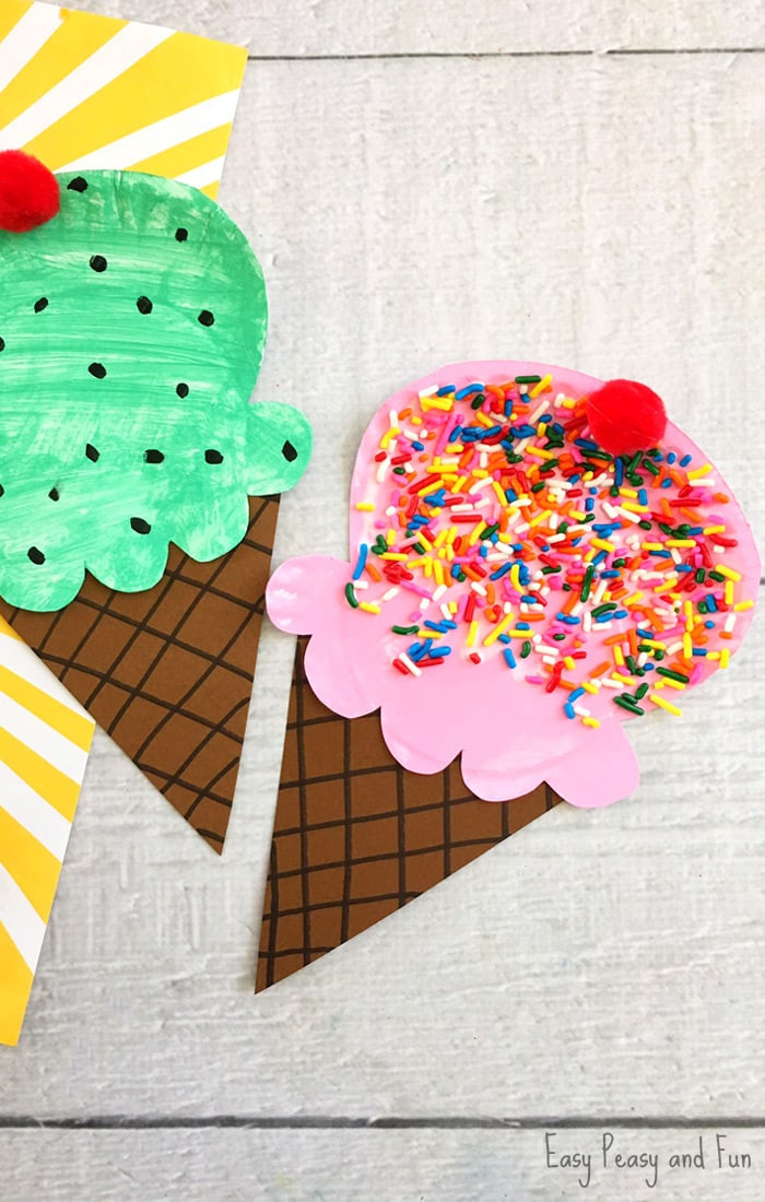 Simple Projects For Kids
 Paper Plate Ice Cream Craft Summer Craft Idea for Kids