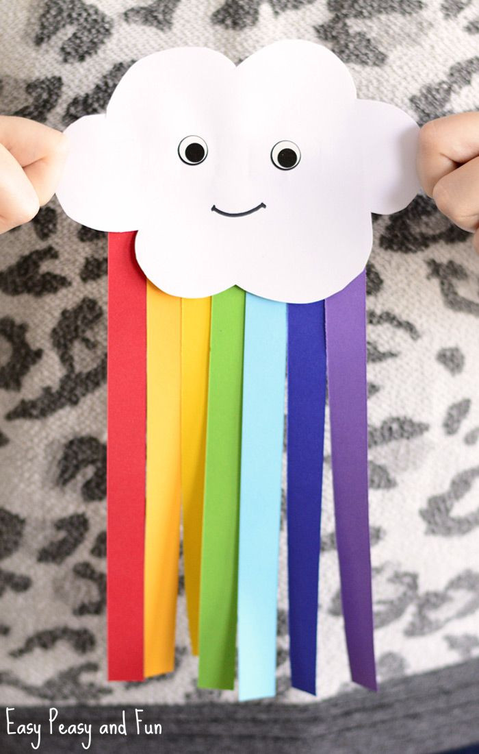 Simple Projects For Kids
 Cute Paper Rainbow Kid Craft