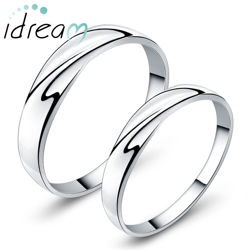 Simple Wedding Rings For Her
 Simple Wave Promise Rings for Couples Personalized