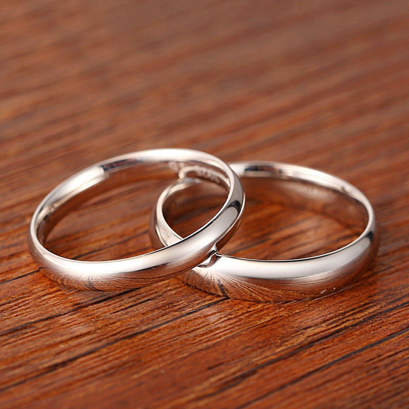 Simple Wedding Rings For Her
 Polished Domed Couple Wedding Bands Set for Men and Women