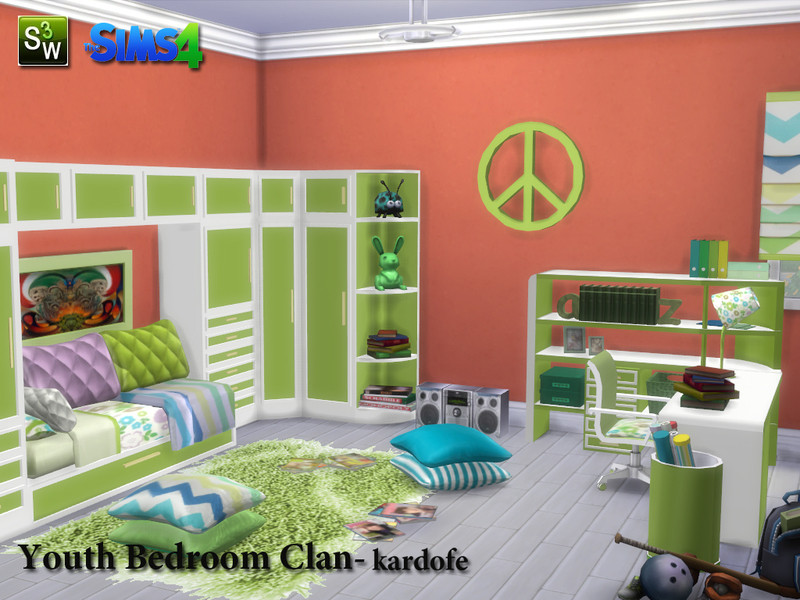 Sims 4 Cc Kids Room
 kardofe Youth Bedroom Clan