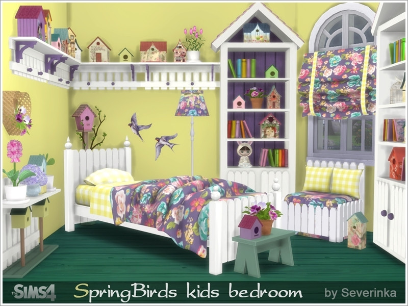 Sims 4 Cc Kids Room
 Severinka s Kids bedroom Spring Birds