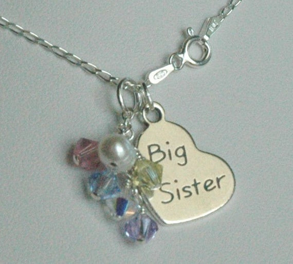 Sister Charm Necklace
 Sterling Silver Big Sister Little Sister Charm Necklace