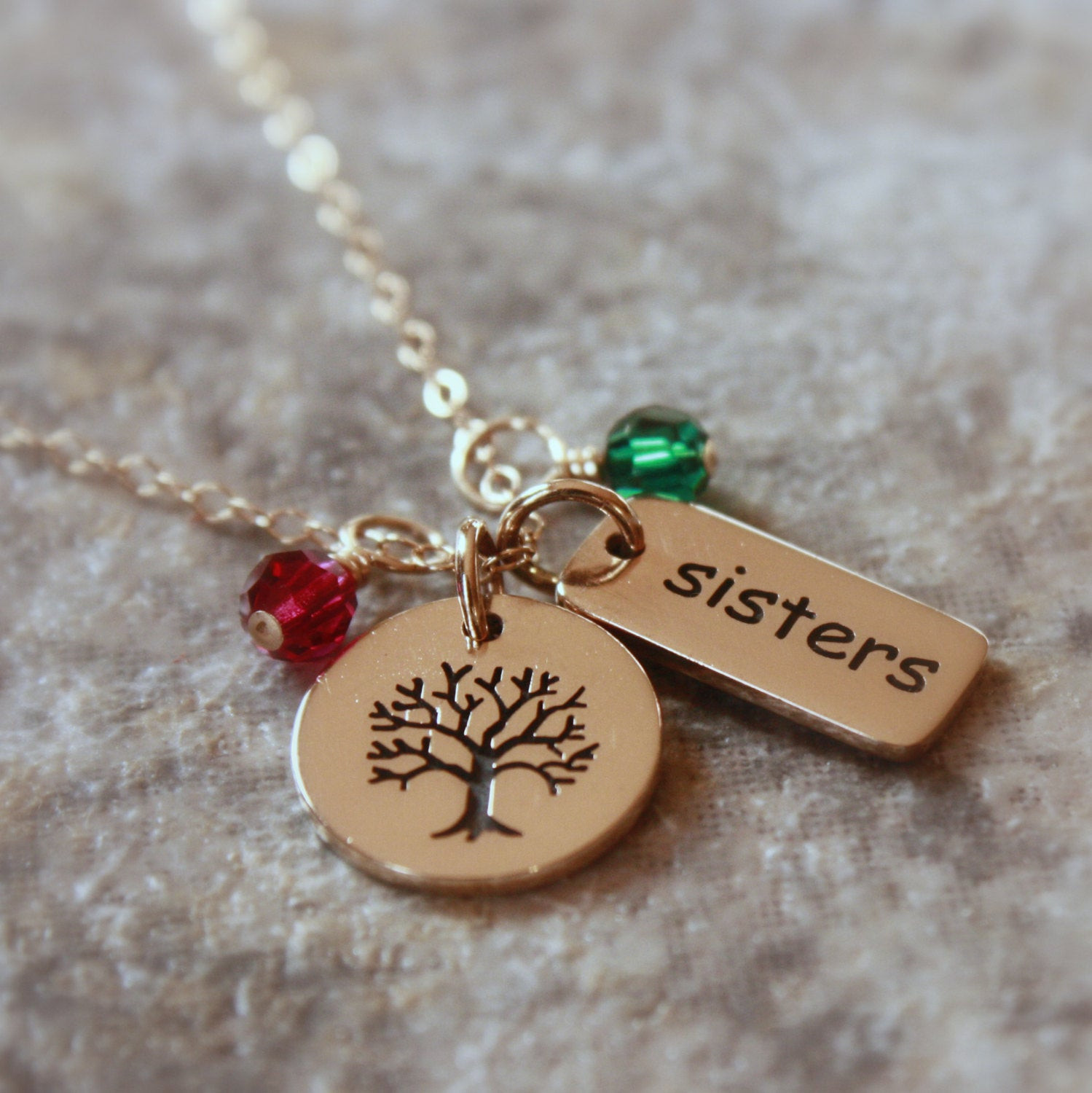 Sister Charm Necklace
 Gold Sisters Necklace Personalized Jewelry by sevgijewelry