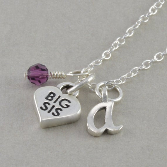Sister Charm Necklace
 Big Sister Necklace Sterling Silver Big Sis by