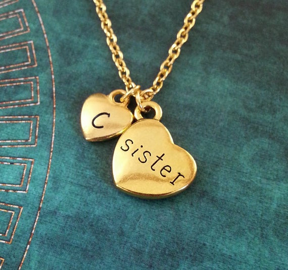 Sister Charm Necklace
 Sister Necklace SMALL Sister Jewelry Gold Sister Charm