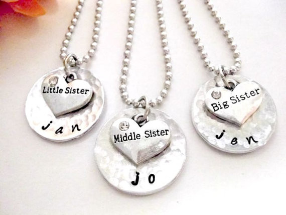 Sister Charm Necklace
 Sisters Necklace Set Little Sister Middle Sister Big Sister