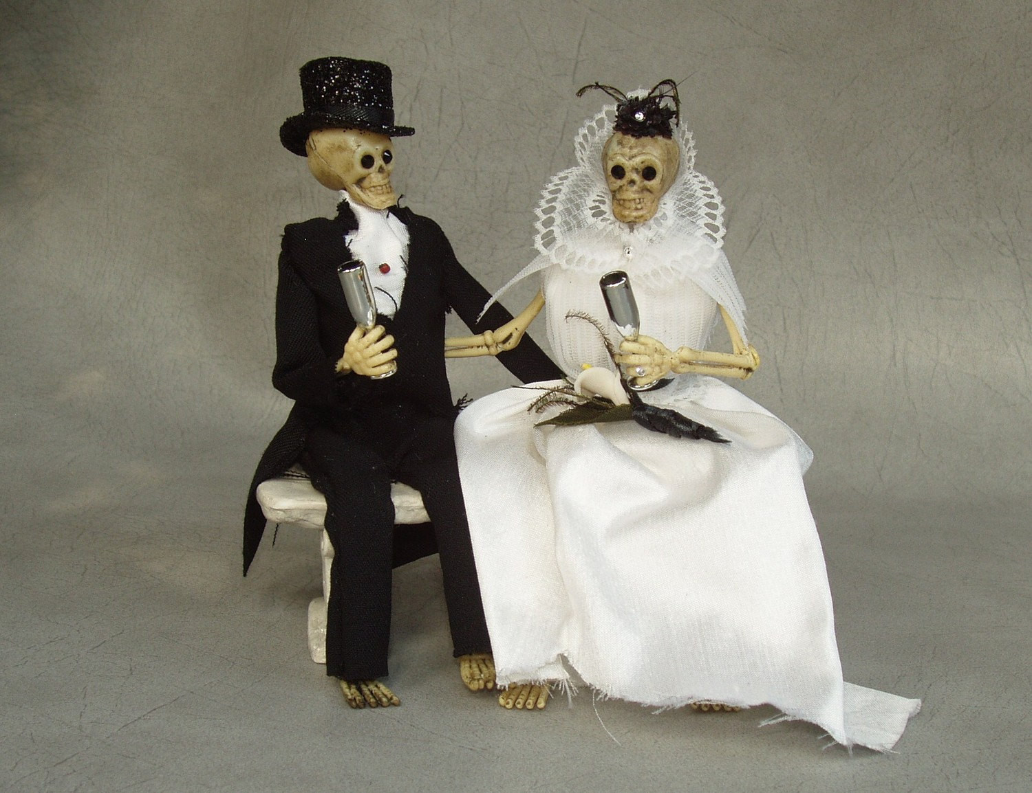 Skeleton Wedding Cake Toppers
 Skeleton Bride and Groom Wedding Cake Topper by by