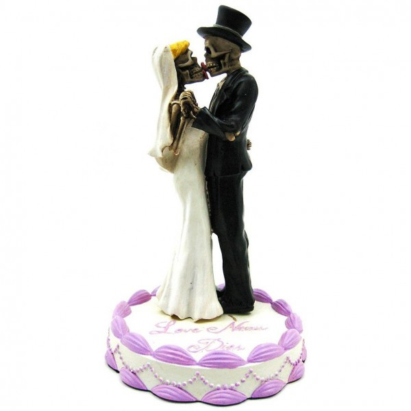 Skeleton Wedding Cake Toppers
 Goth cake toppers for your dark wedding tastes