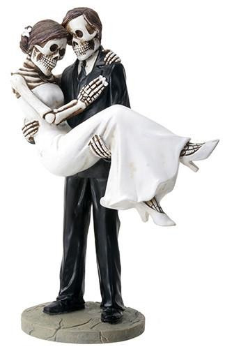 Skeleton Wedding Cake Toppers
 Carrying Bride Skeleton Wedding Cake Topper gothic