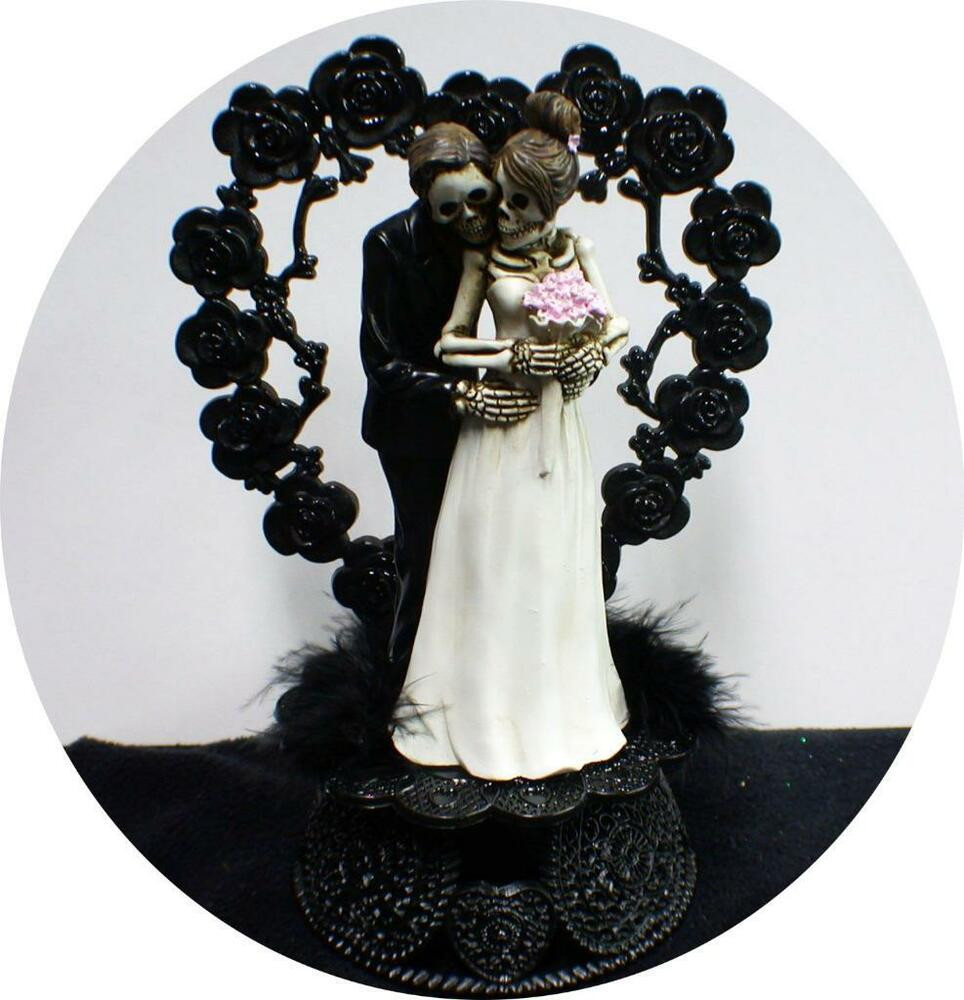 Skeleton Wedding Cake Toppers
 Day of the DEAD Halloween Wedding Cake Topper Funny