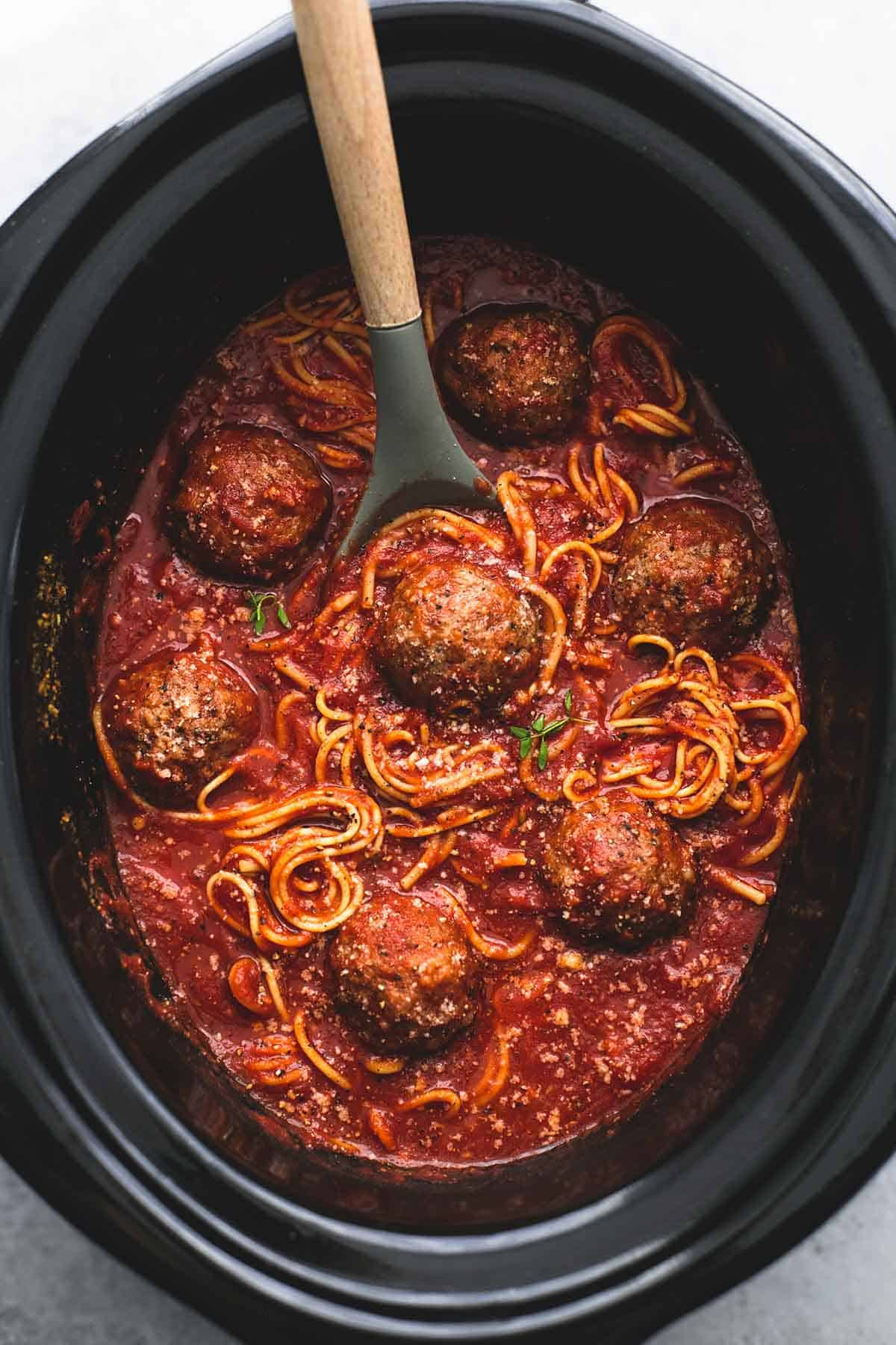 Slow Cooker Spaghetti Recipe
 Slow Cooker Spaghetti and Meatballs