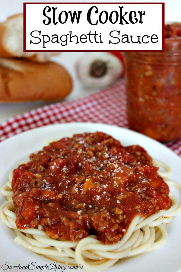 Slow Cooker Spaghetti Recipe
 Slow Cooker Spaghetti Sauce Sweet and Simple Living