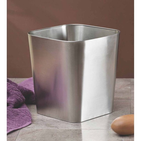 Small Bathroom Garbage Cans
 InterDesign Gia Wastebasket Trash Can Brushed Stainless
