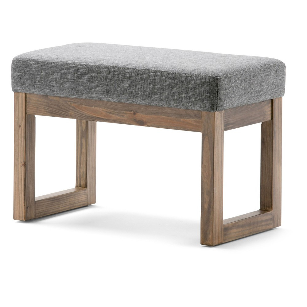Small Benches For Living Room
 Madison Small Ottoman Bench Gray Linen Look Fabric