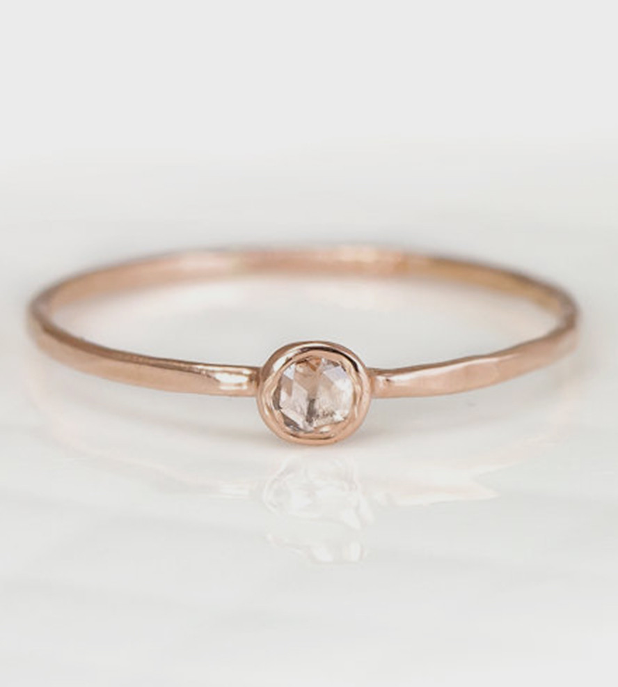 Small Diamond Rings
 Small Rose Cut Diamond & Rose Gold Ring