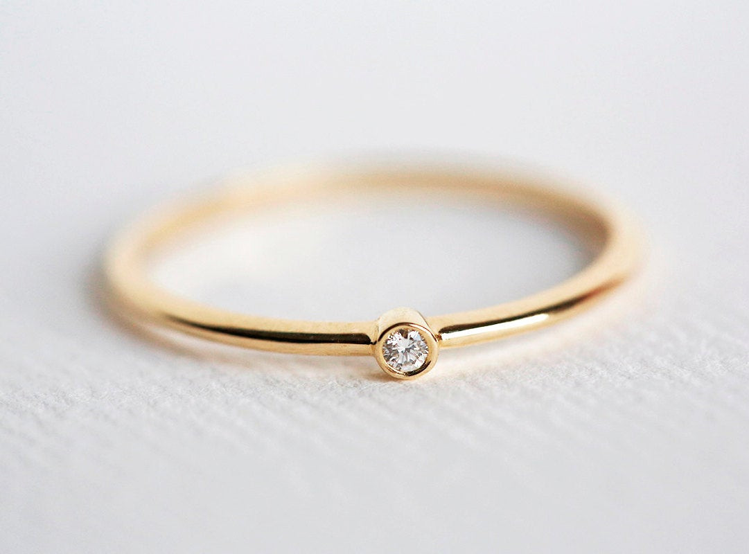 Small Diamond Rings
 Tiny Diamond Ring Baby Diamond Ring diamond Engagement Ring