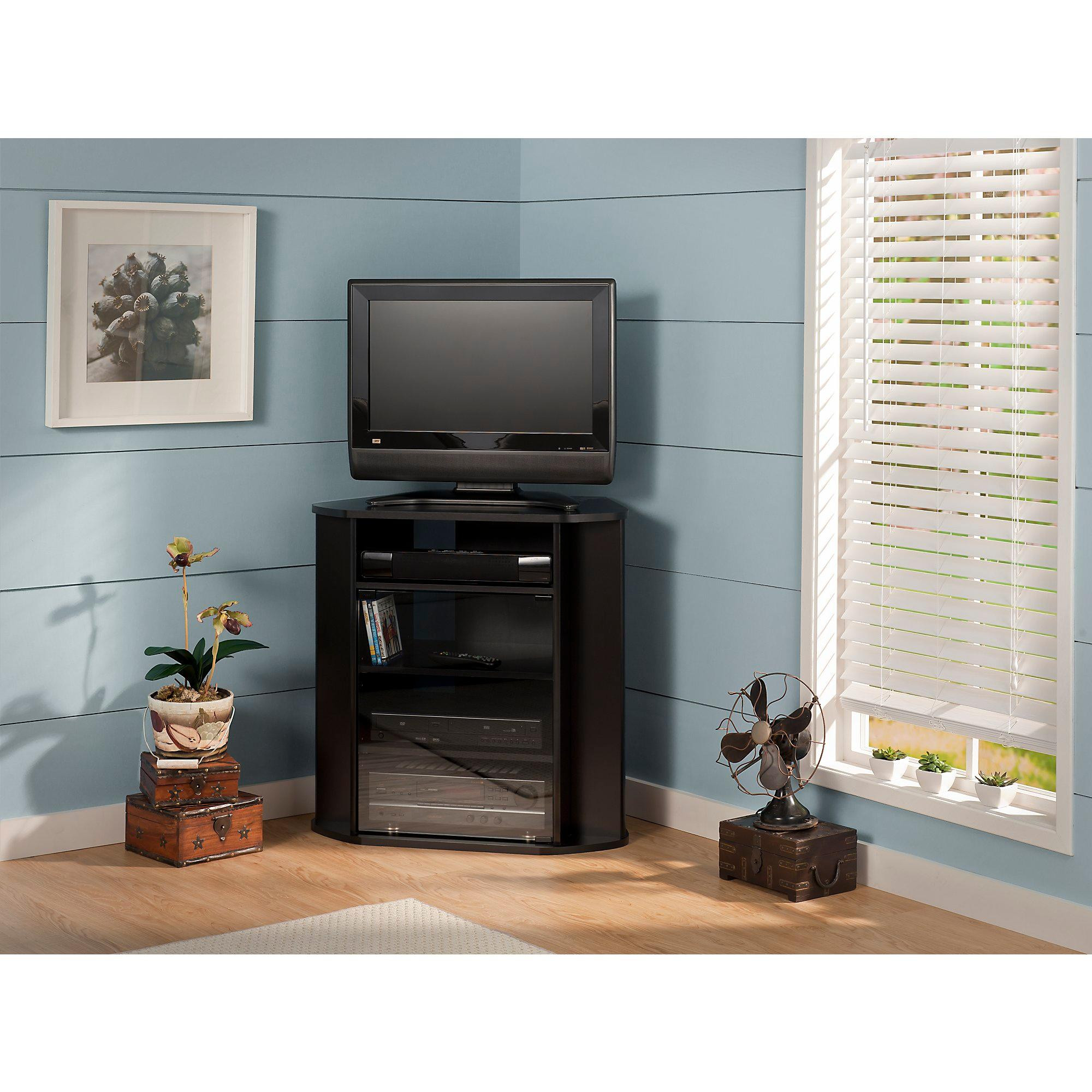 Small Tv For Kitchen Amazon
 Amazon Visions Tall Corner TV Stand in Black and