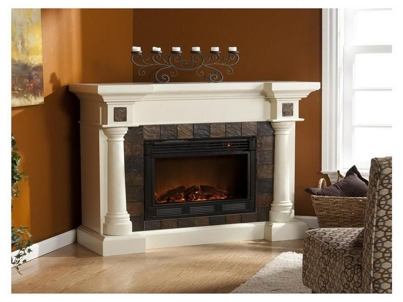 Small White Electric Fireplace
 white small corner fireplace entertainment center