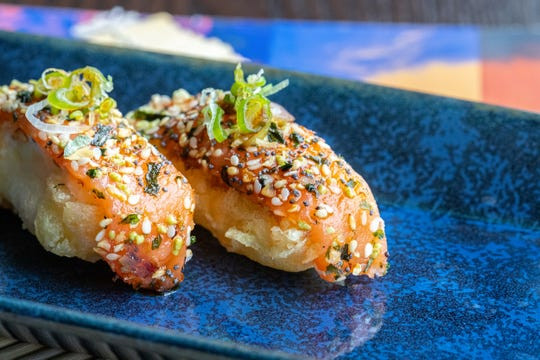Smoked Salmon Nigiri
 Blue Sushi Sake Grill New sushi eatery opens Sept 5 in