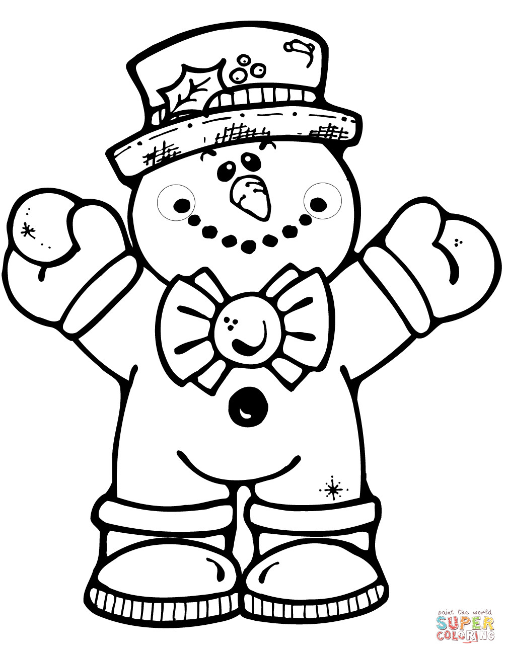 Snowman Coloring Pages Printable
 Hugging Snowman coloring page